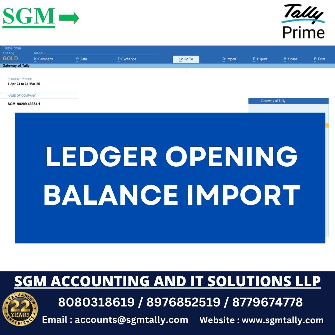 Import Ledger Opening Balance in Tally